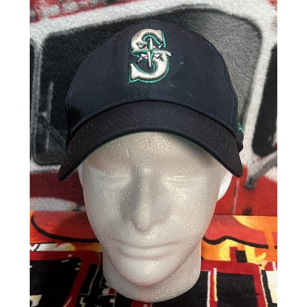 New Era 59Fifty Seattle‎ Mariners Black Hook & Loop Mesh Back fitted hat